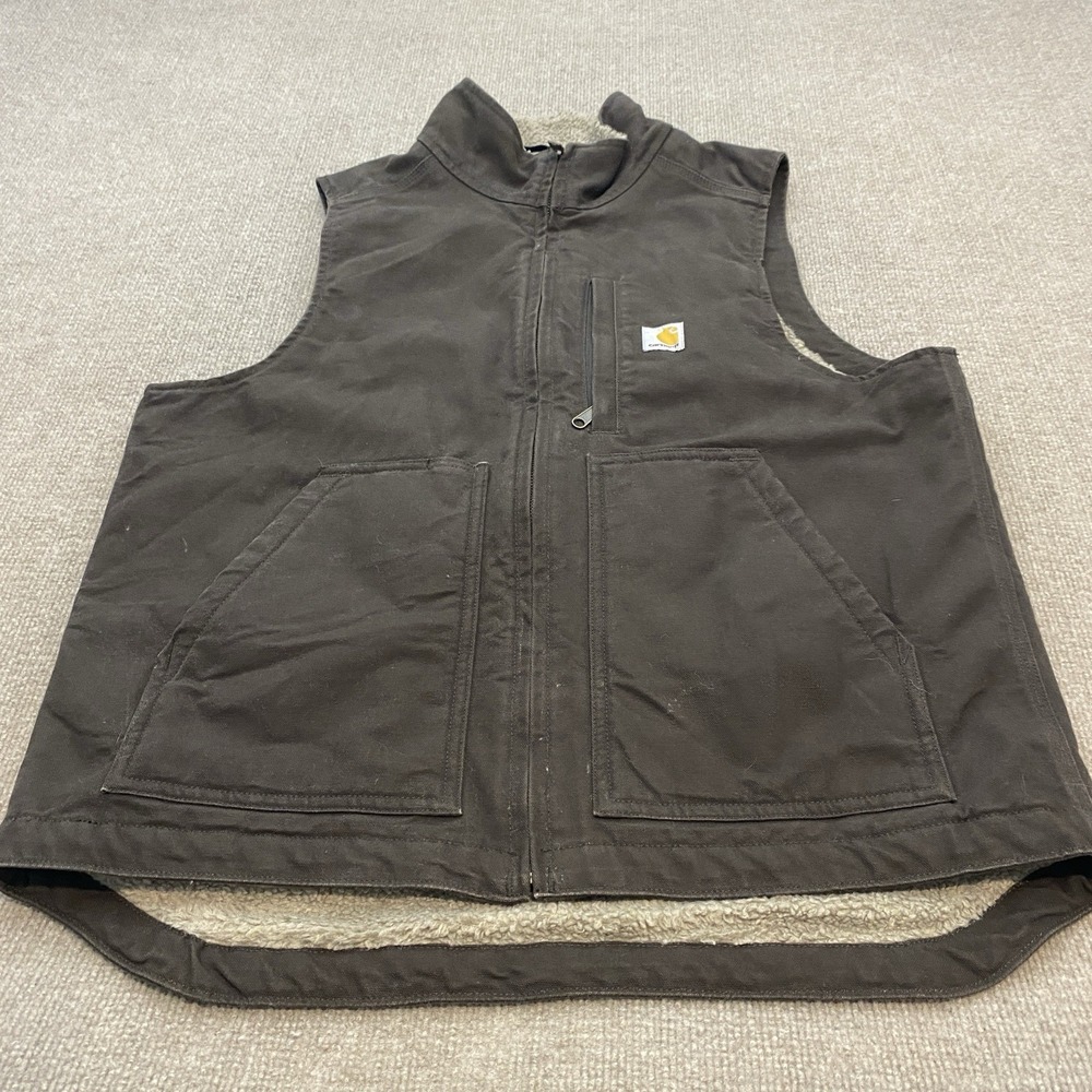 Carhartt Vest Mens Medium Duck Canvas Distressed Grunge Y2K 104277 DKB